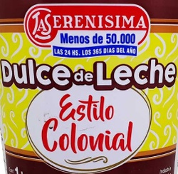 SERENISIMA DULCE DE LECHE COLONIAL X 400 GRS                                                        