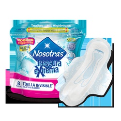 NOSOTRAS TOALLITAS INVISIBLE FRESCURA EXTREMA X 8U                                                  