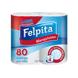 FELPITA PAPEL HIGIENICO 4 X 80 MTS BLANQUISIMO                                                      